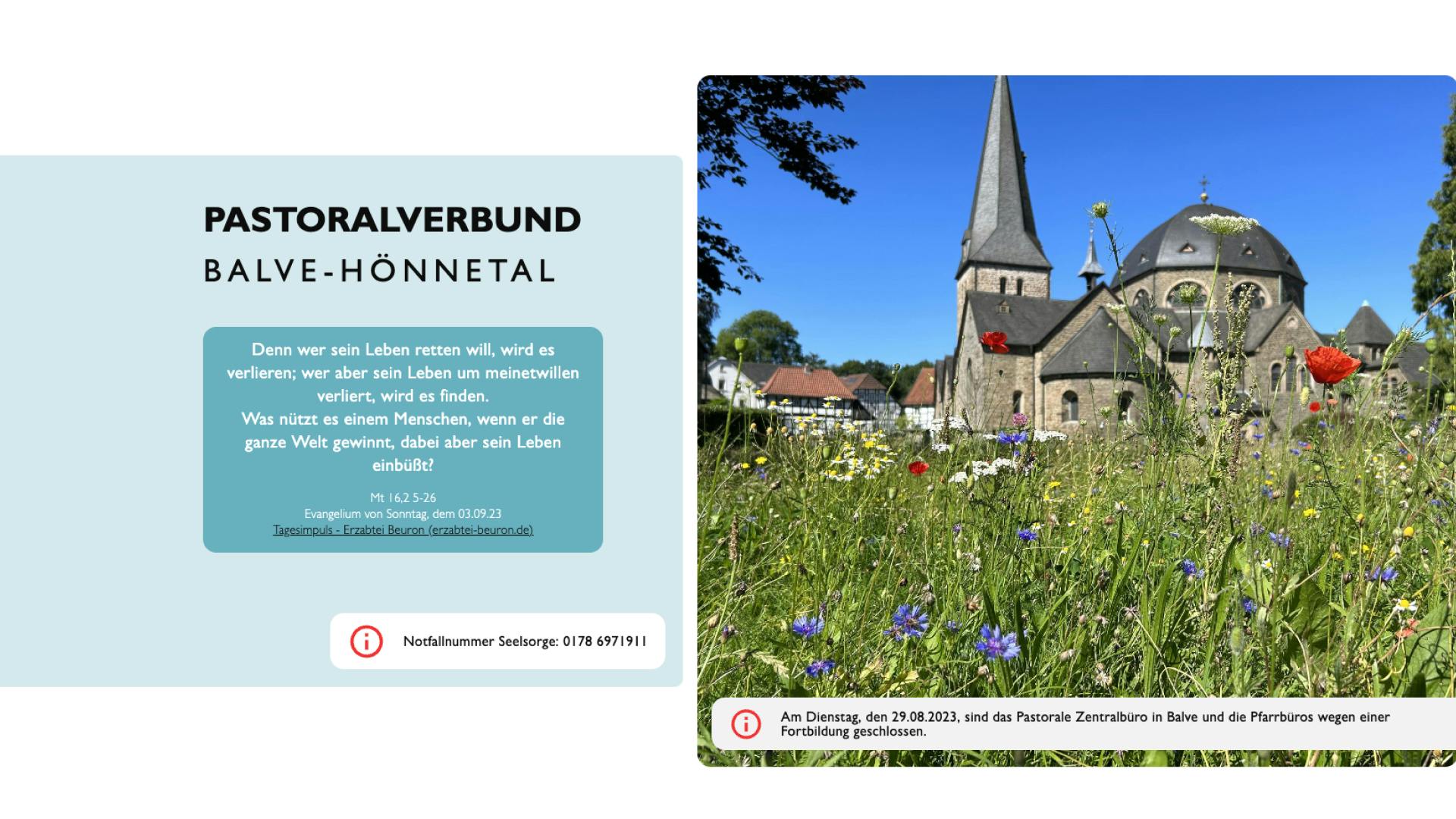 Website-Projekt Pastoralverbund Balve Hönnental